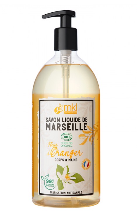 MKL Savon Liquide de Marseille Bio Fleur d'Oranger 1L